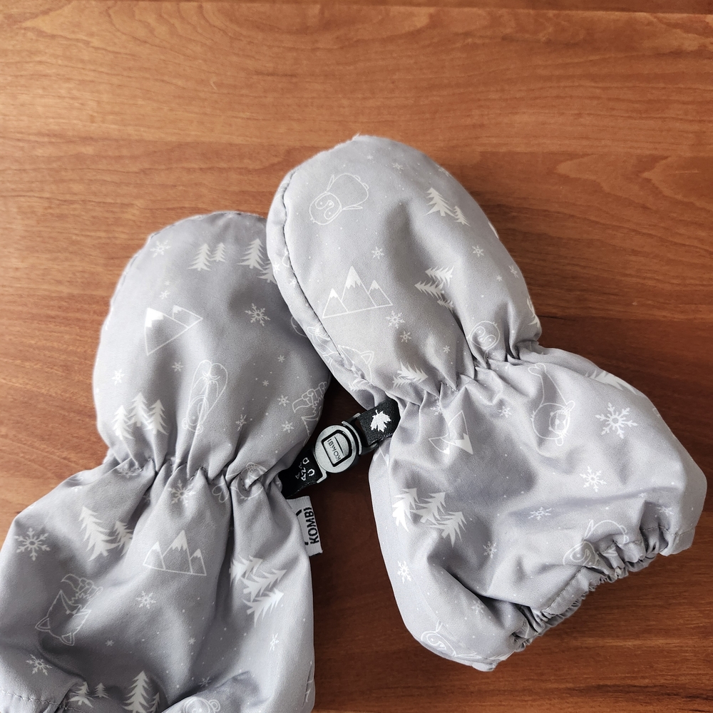 Cozy Gray Kids Mittens with Fun Patterns